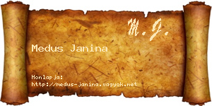 Medus Janina névjegykártya